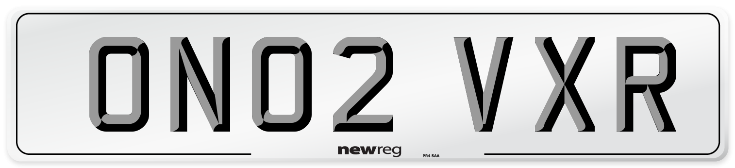 ON02 VXR Number Plate from New Reg